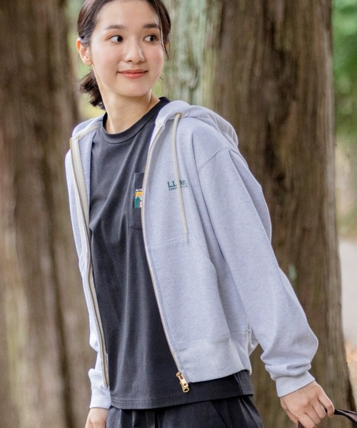 L.L.Bean(エルエルビーン)の「【JAPAN EDITION】ポーテージ・フルジップ・フード・スウェットシャツ(パーカー・レディース・ネイビー/ライトグレー/ベージュ系・MEDIUM)」の20枚目の写真