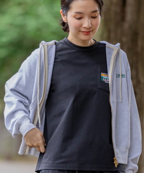 L.L.Bean(エルエルビーン)の「【JAPAN EDITION】ポーテージ・フルジップ・フード・スウェットシャツ(パーカー・レディース・ネイビー/ライトグレー/ベージュ系・MEDIUM)」の18枚目の写真