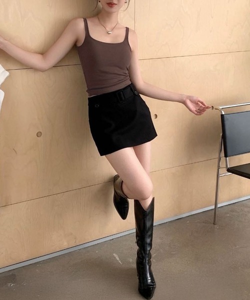 DAY CLOSET(デイ クローゼット)の「レディース レイヤードで大活躍。カップ付きリブニットタンクトップ(タンクトップ・レディース・グレー/アイボリー/ブラウン/ベージュ/ブラック/チャコールグレー/キナリ/レッド系その他/ピンクベージュ・FREE)」の20枚目の写真