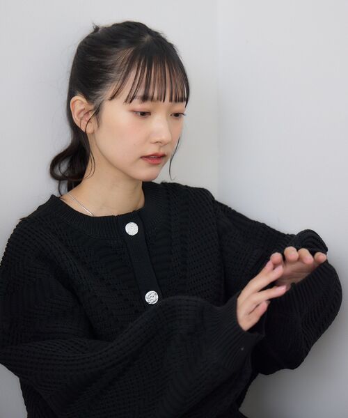 RETRO GIRL(レトロガール)の「ポリNTカーデ(カーディガン/ボレロ・レディース・イエロー/ブラック/ナチュラル・FREE)」の16枚目の写真