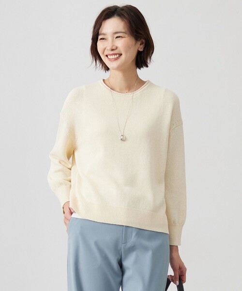 J.PRESS(ジェイプレス)の「【洗える】DRY COMFORT ニット(ニット/セーター・レディース・ブルー系/オレンジ系/イエロー系・T13)」の3枚目の写真