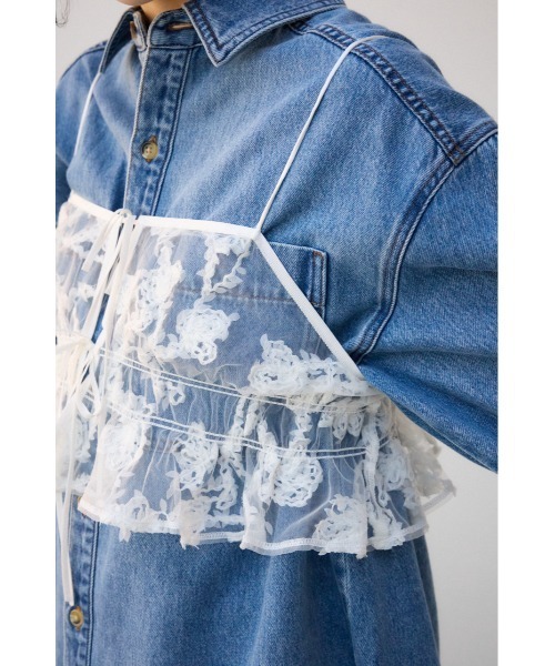 AZUL by moussy（アズールバイマウジー）の「シアーレースビスチェ（キャミソール・レディース・アイボリー/ブラック・FREE）」の11枚目の写真