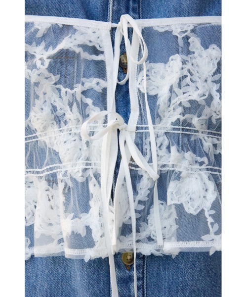 AZUL by moussy（アズールバイマウジー）の「シアーレースビスチェ（キャミソール・レディース・アイボリー/ブラック・FREE）」の13枚目の写真