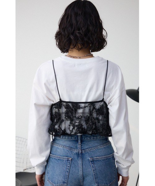 AZUL by moussy（アズールバイマウジー）の「シアーレースビスチェ（キャミソール・レディース・アイボリー/ブラック・FREE）」の19枚目の写真