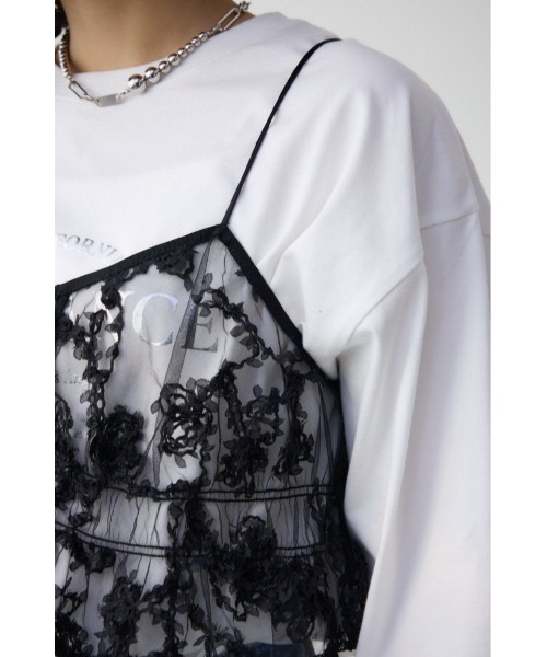 AZUL by moussy（アズールバイマウジー）の「シアーレースビスチェ（キャミソール・レディース・アイボリー/ブラック・FREE）」の22枚目の写真