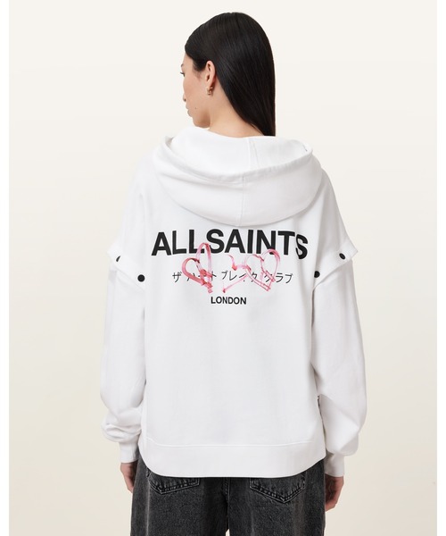 ALLSAINTS（オールセインツ）の「AMORE AMPHIE EMBROIDERED HOODIE | AMORE アンフィ 刺繍 フーディー（パーカー・レディース・ホワイト・S/M/L/XS）」の6枚目の写真