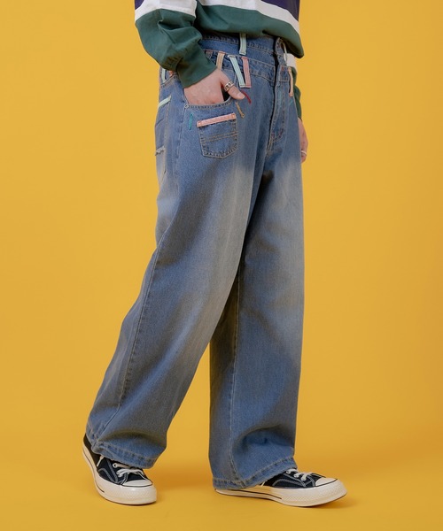improves(インプローブス)の「ダブルウエスト バギー デニムパンツ(デニムパンツ・メンズ・ブラック/ブルー・LARGE/MEDIUM)」の7枚目の写真