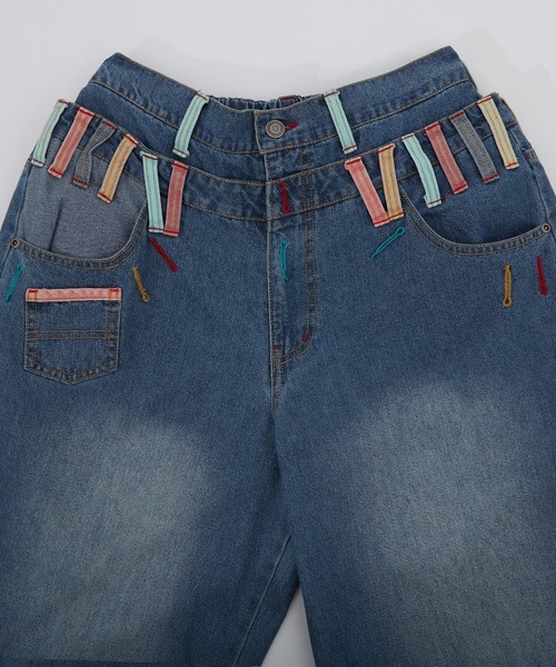 improves(インプローブス)の「ダブルウエスト バギー デニムパンツ(デニムパンツ・メンズ・ブラック/ブルー・LARGE/MEDIUM)」の11枚目の写真