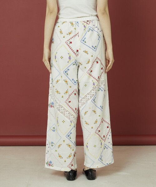 Freada/フリーダ フラワーハンカチ刺繍イージーパンツ（その他パンツ  
