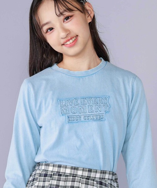 ZIDDY(ジディ)の「【 ニコ☆プチ 掲載 】プレグラピグメントTシャツ(130~160cm)(Tシャツ/カットソー・キッズ・ブラック/ブルー・FREE/130cm/140cm/150cm)」の4枚目の写真