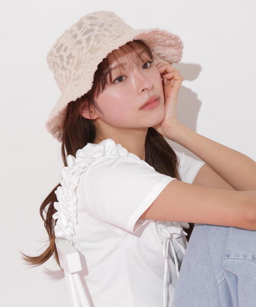 JILL by JILL STUART(ジルバイジルスチュアート)の「◇フラッフィーフラワーハット(ハット・レディース・ベージュ・FREE)」の3枚目の写真