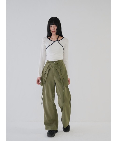 Uenui(ウニュイ)の「【 cunii 】レイヤード ポケット パンツ(その他パンツ・レディース・カーキ/ブラック/チャコールグレー・M)」の6枚目の写真