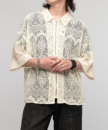 Lui's | クロシェ編み半袖ZIPシャツ(シャツ/ブラウス)