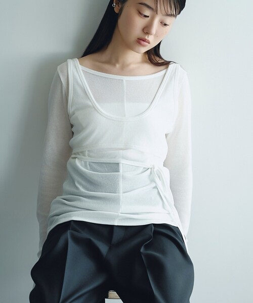カットソー bra top layered tee セール】bra top layered tee（Tシャツ/カットソー）｜CODE A