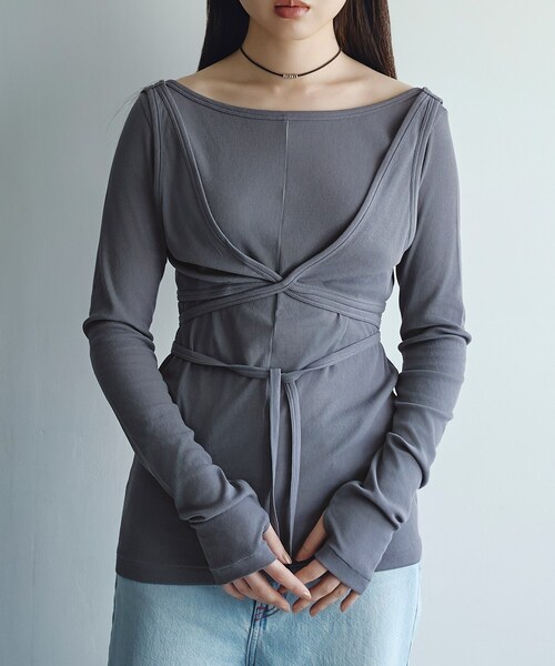 カットソー bra top layered tee セール】bra top layered tee（Tシャツ/カットソー）｜CODE A