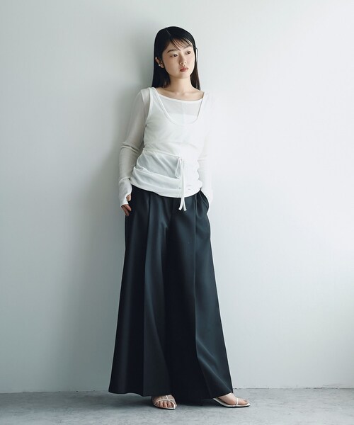 セール】bra top layered tee（Tシャツ/カットソー）｜CODE A