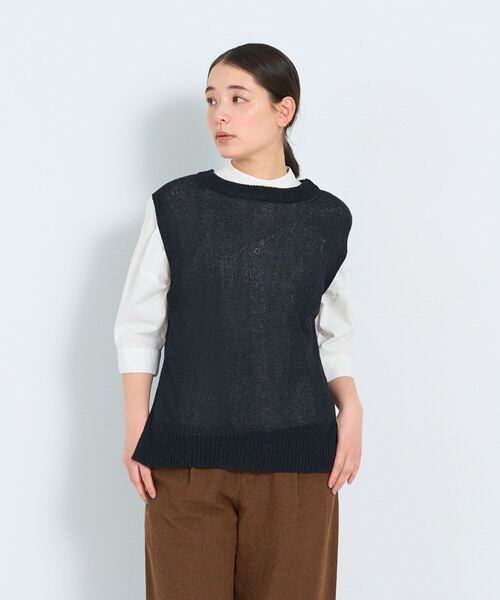 ADIEU TRISTESSE（アデュートリステス）の「【2way】TSUMUGI和紙配色ベスト（ベスト・レディース・ブラック/ミント/パープル/ライトグレー/レッド/ピンク・FREE）」の2枚目の写真