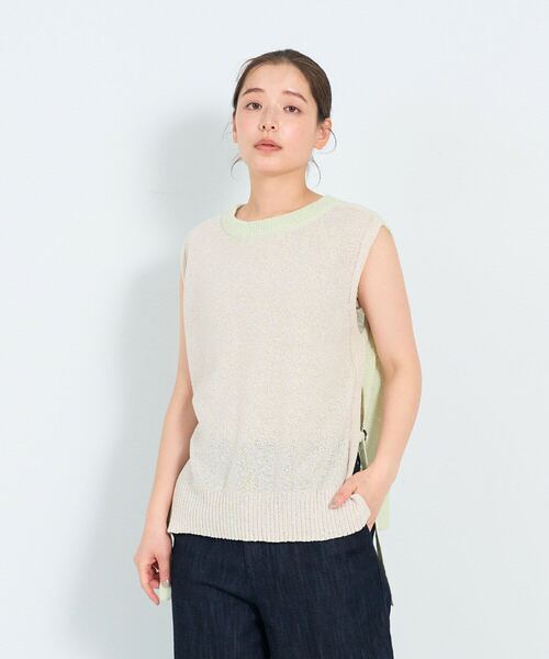 ADIEU TRISTESSE（アデュートリステス）の「【2way】TSUMUGI和紙配色ベスト（ベスト・レディース・ブラック/ミント/パープル/ライトグレー/レッド/ピンク・FREE）」の7枚目の写真