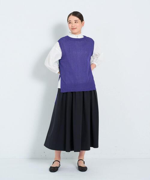 ADIEU TRISTESSE（アデュートリステス）の「【2way】TSUMUGI和紙配色ベスト（ベスト・レディース・ブラック/ミント/パープル/ライトグレー/レッド/ピンク・FREE）」の8枚目の写真