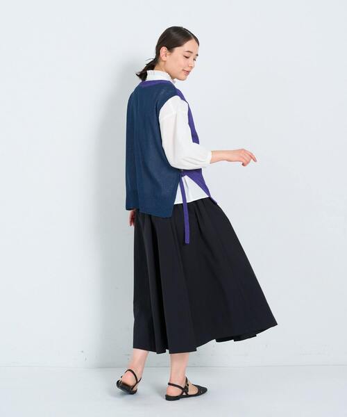 ADIEU TRISTESSE（アデュートリステス）の「【2way】TSUMUGI和紙配色ベスト（ベスト・レディース・ブラック/ミント/パープル/ライトグレー/レッド/ピンク・FREE）」の9枚目の写真