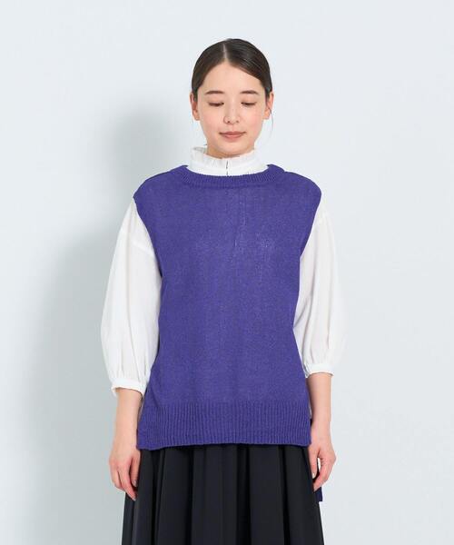 ADIEU TRISTESSE（アデュートリステス）の「【2way】TSUMUGI和紙配色ベスト（ベスト・レディース・ブラック/ミント/パープル/ライトグレー/レッド/ピンク・FREE）」の10枚目の写真