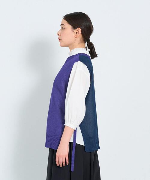 ADIEU TRISTESSE（アデュートリステス）の「【2way】TSUMUGI和紙配色ベスト（ベスト・レディース・ブラック/ミント/パープル/ライトグレー/レッド/ピンク・FREE）」の11枚目の写真