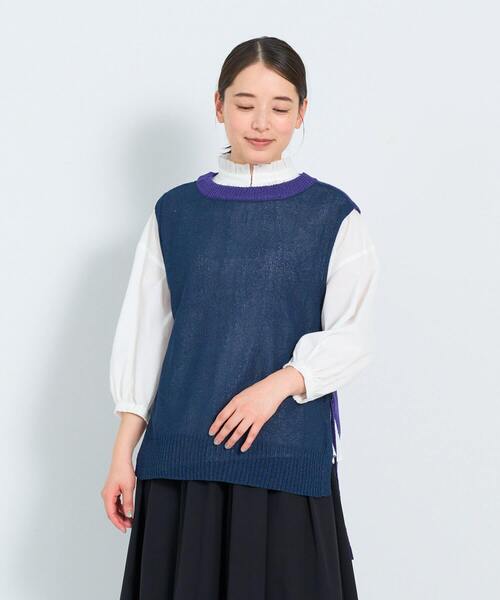 ADIEU TRISTESSE（アデュートリステス）の「【2way】TSUMUGI和紙配色ベスト（ベスト・レディース・ブラック/ミント/パープル/ライトグレー/レッド/ピンク・FREE）」の13枚目の写真