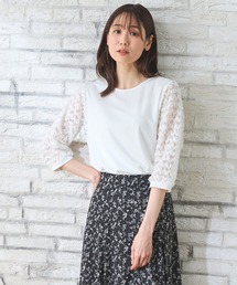 Honeys | ６分袖レース使いトップス(Tシャツ/カットソー)