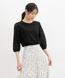 Honeys | ６分袖レース使いトップス(Tシャツ/カットソー)