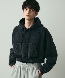 Shoowtime（ショウタイム）の「Pigment dye short length double zip hoodie / ピグメントダイショート丈ダブルジップパーカー（パーカー）」