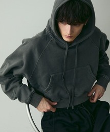 Shoowtime（ショウタイム）の「Pigment dye short length double zip hoodie   ピグメントダイショート丈ダブルジップパーカー（パーカー）」