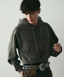 Shoowtime(VE^C)Pigment dye short length double zip hoodie / sOg_CV[g_uWbvp[J[(p[J[)