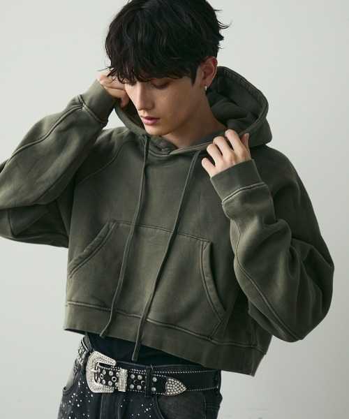トップス double zip short hoodie Short Sleeve Full Zip Hoodie with Pockets, 4412470 | King Size