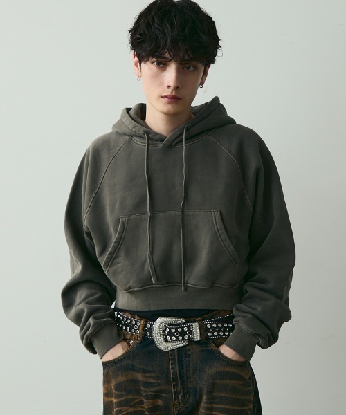 トップス double zip short hoodie double zip short hoodie