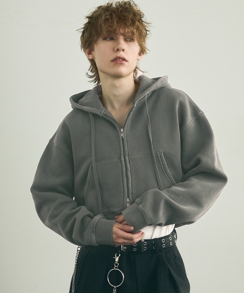 トップス double zip short hoodie HEAVY WEIGHT 12.7oz “CAP BOY” LOGO ZIP HOODIE 長袖 パーカー
