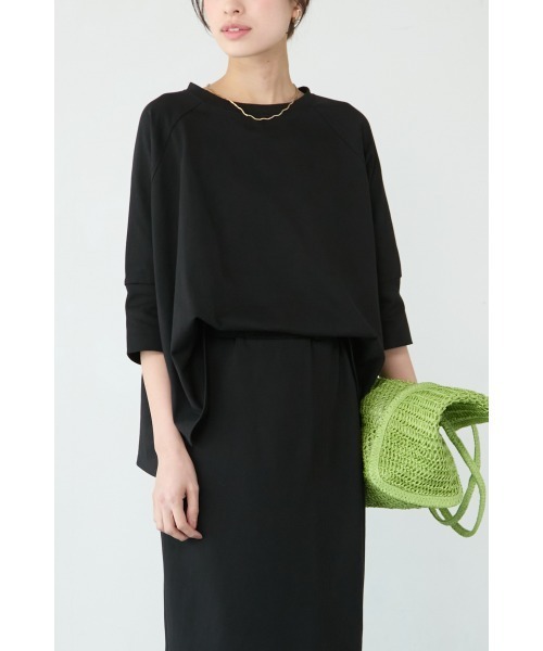 M.deux(エムドゥ)の「ドルマンカットセットアップ(ワンピース・レディース・ブラウン/ブラック・MEDIUM)」の3枚目の写真