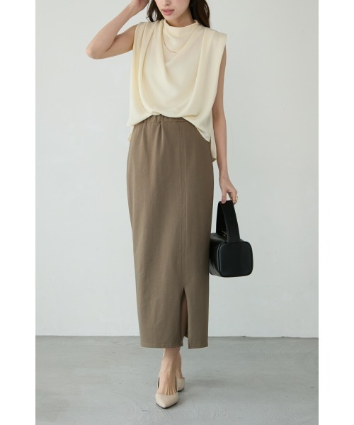 M.deux(エムドゥ)の「ドルマンカットセットアップ(ワンピース・レディース・ブラウン/ブラック・MEDIUM)」の7枚目の写真