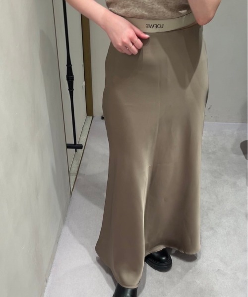 セミフレアサテンスカート(ayaka select) / ロング丈 Aライン きれいめ