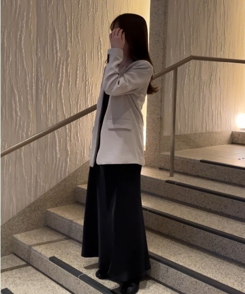 セミフレアサテンスカート(ayaka select) / ロング丈 Aライン きれいめ