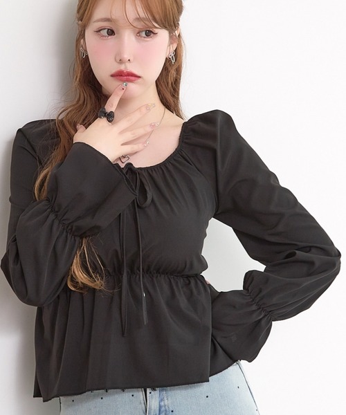 paravion（パラビオン）の「オフショルブラウス（シャツ/ブラウス・レディース・ブラック/ホワイト・FREE）」の2枚目の写真