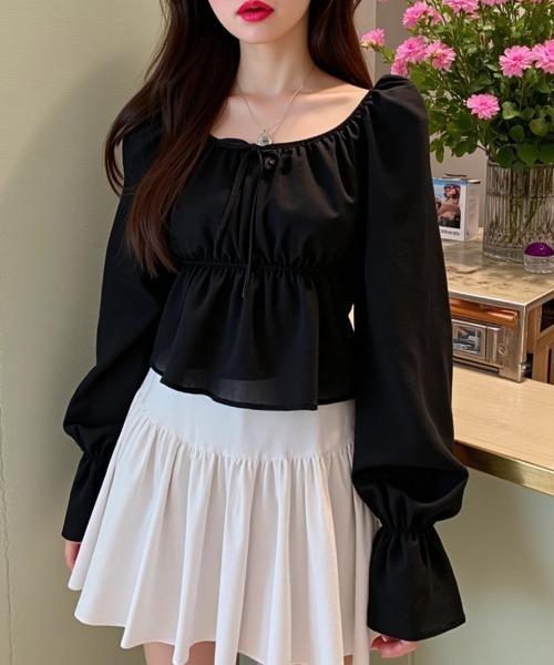 paravion（パラビオン）の「オフショルブラウス（シャツ/ブラウス・レディース・ブラック/ホワイト・FREE）」の9枚目の写真