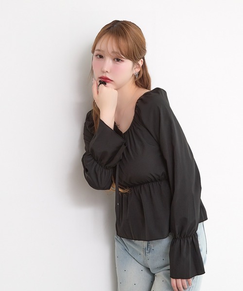 paravion（パラビオン）の「オフショルブラウス（シャツ/ブラウス・レディース・ブラック/ホワイト・FREE）」の6枚目の写真