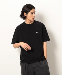 Purple&Yellow | ワンポイントハート刺繍 半袖Ｔシャツ(Tシャツ/カットソー)