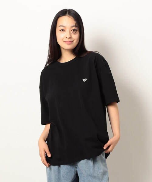 Purple&Yellow（パープルアンドイエロー）の「ワンポイントハート刺繍 半袖Ｔシャツ（Tシャツ/カットソー・メンズ・ブラック/ネイビー/ホワイト/サックスブルー・MEDIUM/SMALL/LARGE）」の19枚目の写真