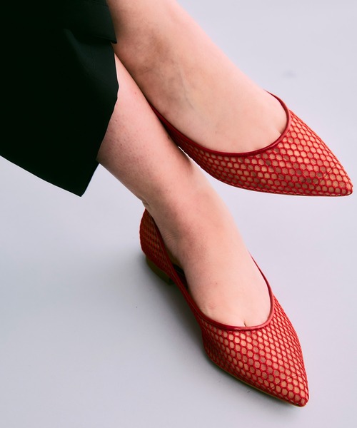 セール】メッシュフラットシューズ【MADE IN JAPAN】（ドレス