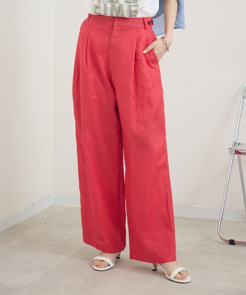 Paradise Picnic（パラダイスピクニック）の「cloche　清涼リネンカラーパンツ（その他パンツ・レディース・レッド/ブルー/ブラック・FREE）」の3枚目の写真