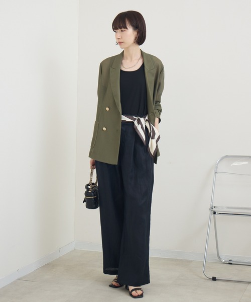 Paradise Picnic（パラダイスピクニック）の「cloche　清涼リネンカラーパンツ（その他パンツ・レディース・レッド/ブルー/ブラック・FREE）」の12枚目の写真