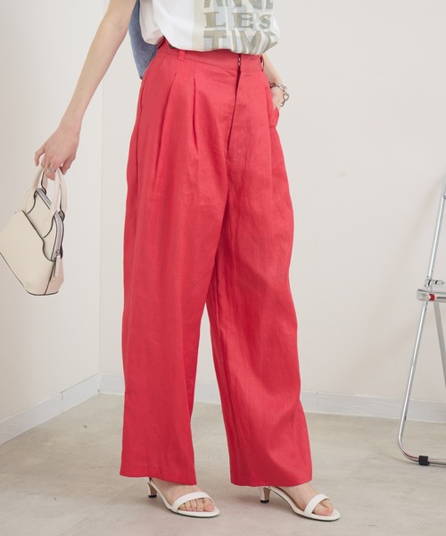 Paradise Picnic（パラダイスピクニック）の「cloche　清涼リネンカラーパンツ（その他パンツ・レディース・レッド/ブルー/ブラック・FREE）」の9枚目の写真