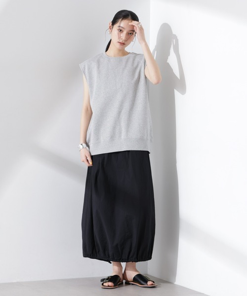 NANO universe（ナノユニバース）の「ノースリーブスウェットトップス（Tシャツ/カットソー・レディース・アイボリー/ブラック/グレー・FREE）」の7枚目の写真