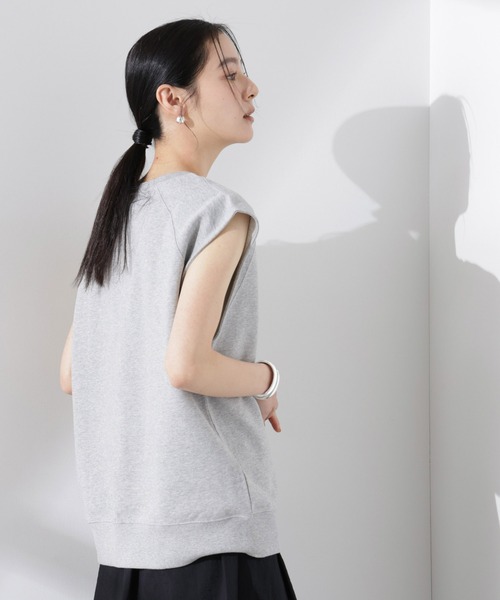 NANO universe（ナノユニバース）の「ノースリーブスウェットトップス（Tシャツ/カットソー・レディース・アイボリー/ブラック/グレー・FREE）」の6枚目の写真